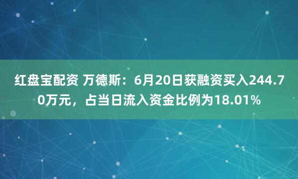 红盘宝配资 万德斯：6月20日获融资买入244.70万元，占当日流入资金比例为18.01%