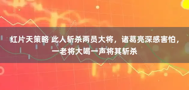 红片天策略 此人斩杀两员大将，诸葛亮深感害怕，一老将大喝一声将其斩杀